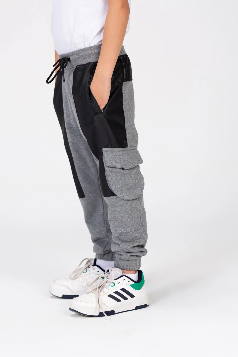 Boy's Elastic Waist Comfortable Leather Sweatpants - Image 6