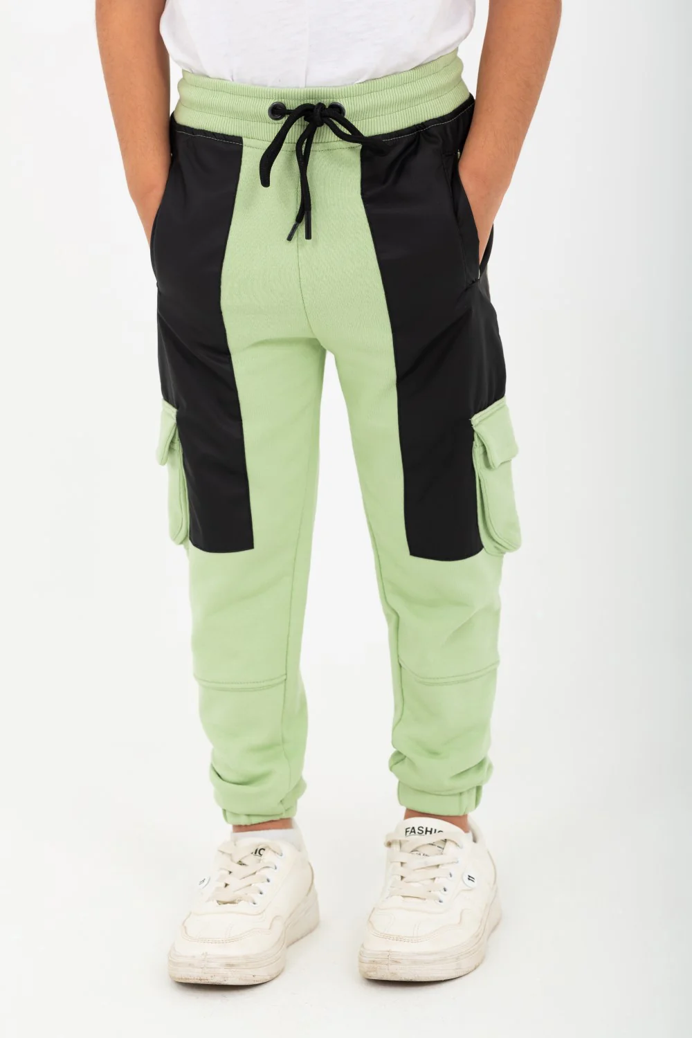 Boy's Elastic Waist Comfortable Leather Sweatpants - Image 7