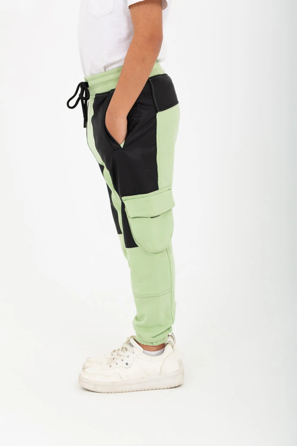 Boy's Elastic Waist Comfortable Leather Sweatpants - Image 9