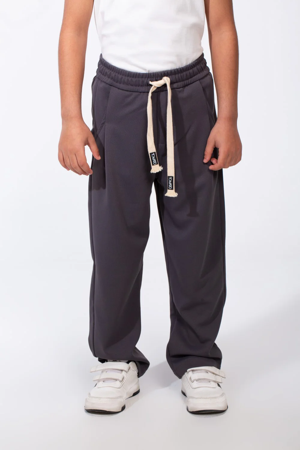 Boy's Elasticated Ribbed Waistband Deep Side Seam Pockets Over Size Fit Casual Outings Sweat Pants - Image 5