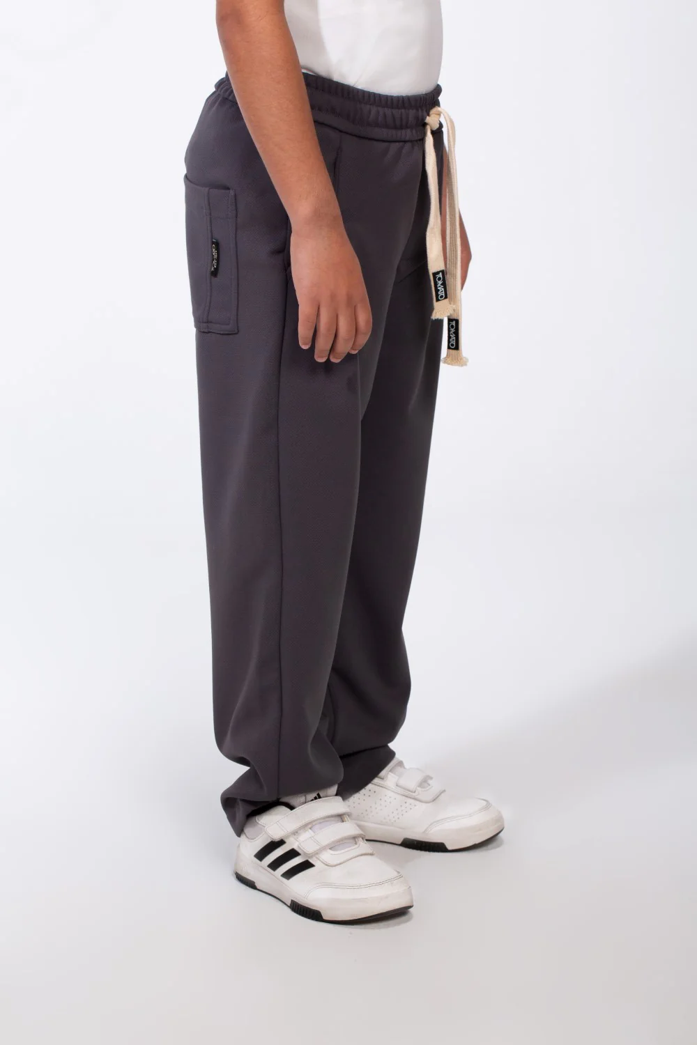 Boy's Elasticated Ribbed Waistband Deep Side Seam Pockets Over Size Fit Casual Outings Sweat Pants - Image 6