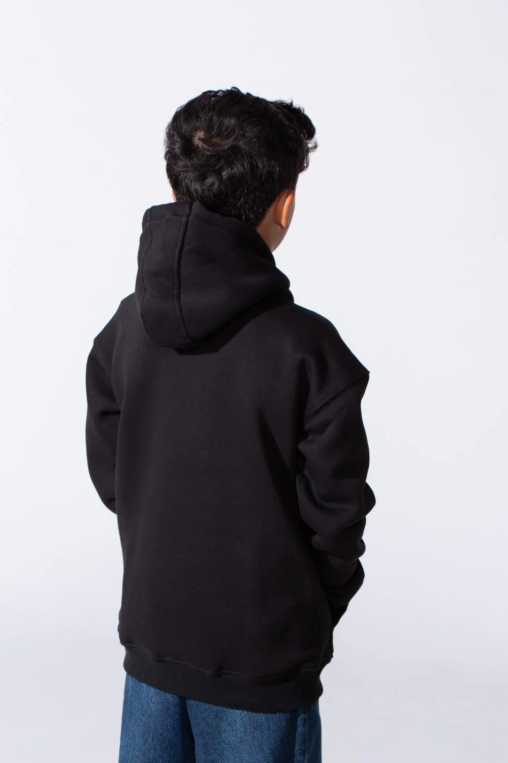 Boy's Embossed Hooded Tomato Store Sweatshirt Kangaroo Pocket Oversized Melton Fabric - Image 2