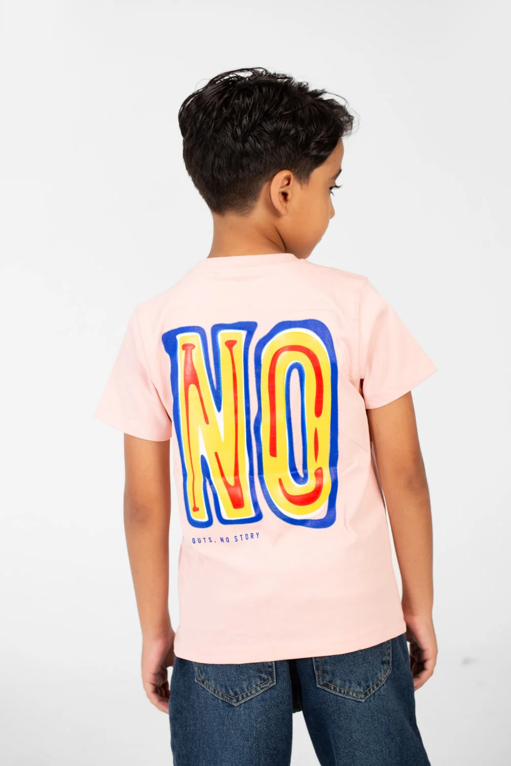 Boy's Front And Back No Print T-shirt With Short Sleeves And A Round Neck - Image 2