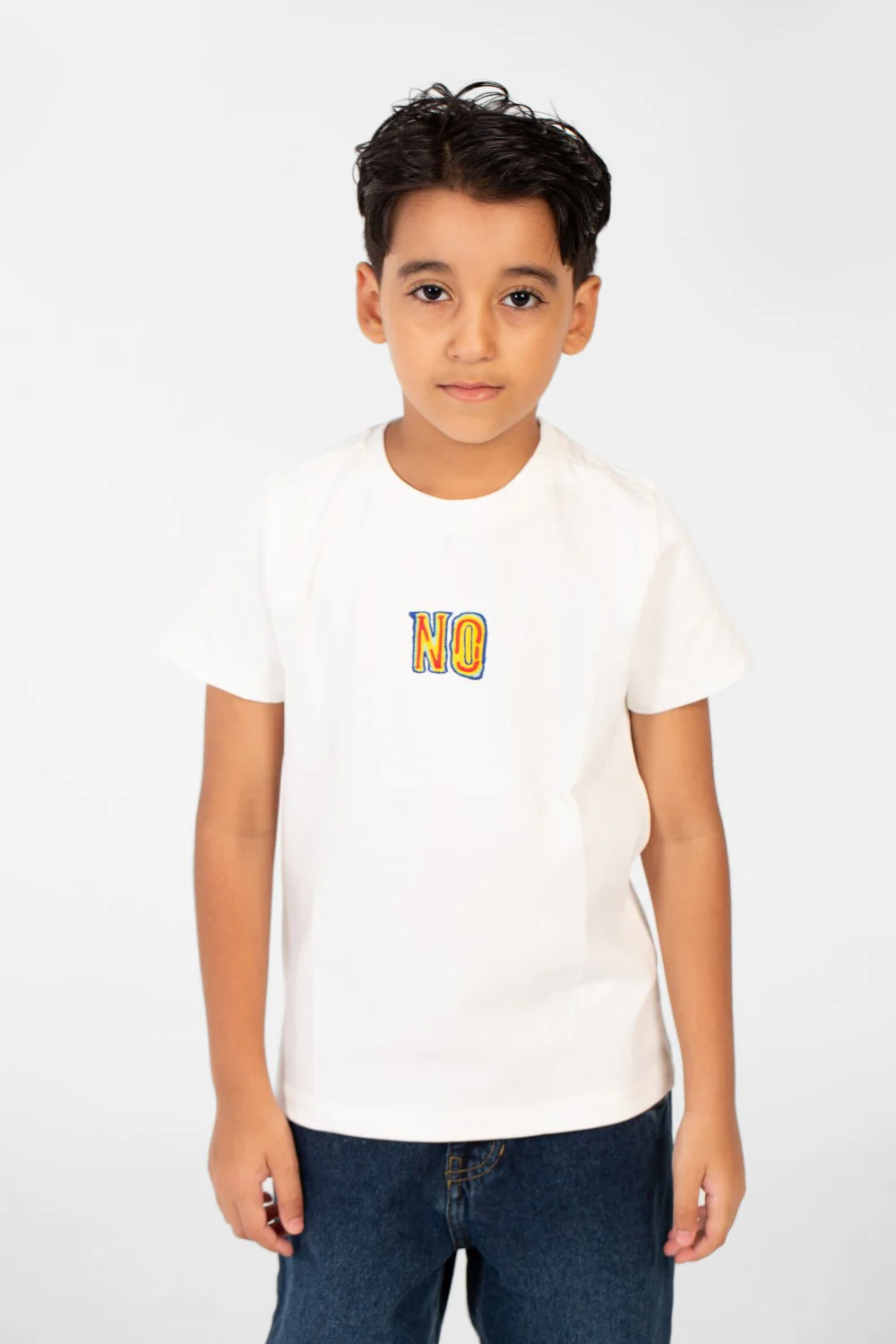 Boy's Front And Back No Print T-shirt With Short Sleeves And A Round Neck - Image 9