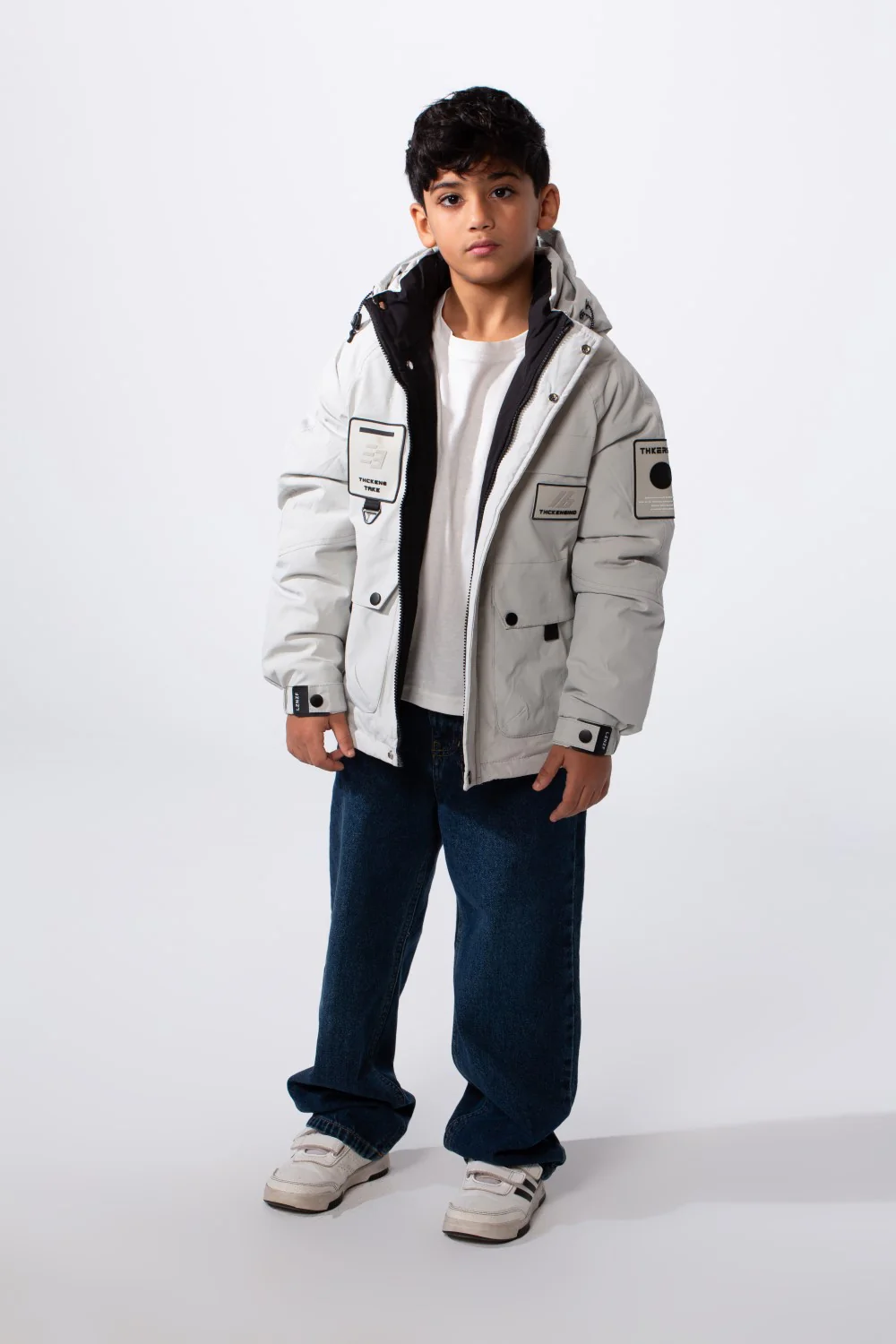 Boy's Front Pockets Waterproof Full-Zip Hooded Jacket - Image 11
