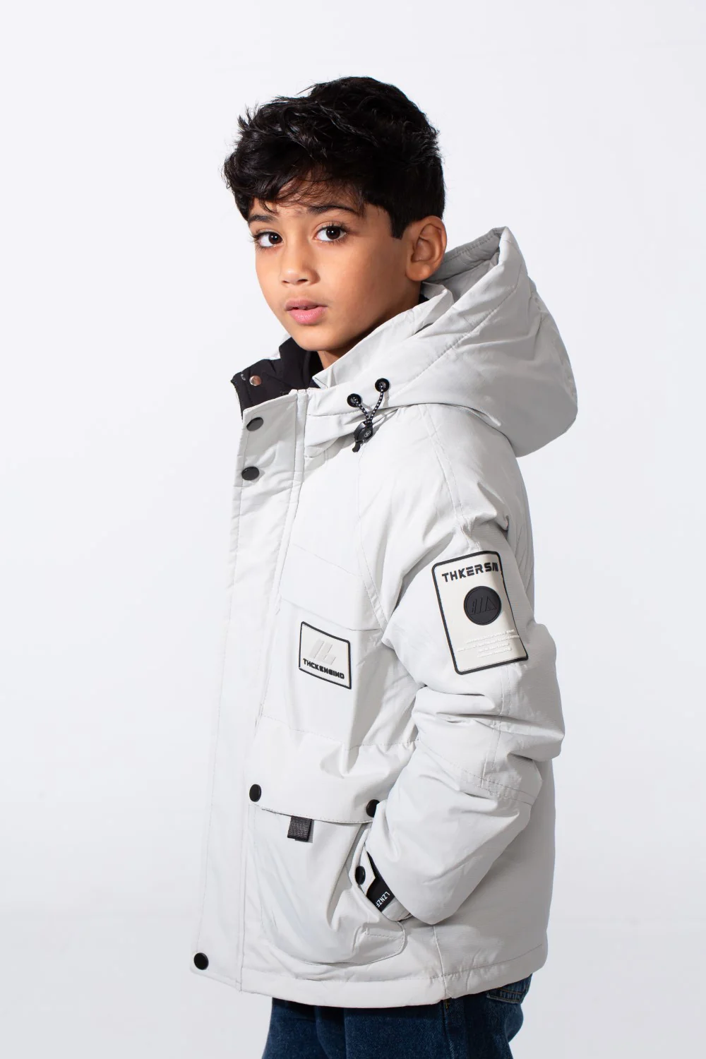 Boy's Front Pockets Waterproof Full-Zip Hooded Jacket - Image 12