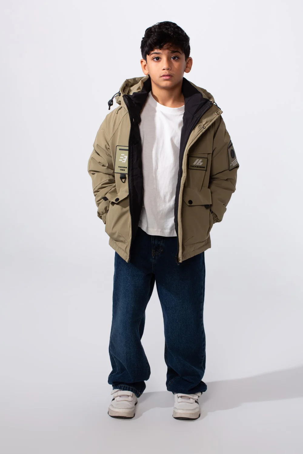 Boy's Front Pockets Waterproof Full-Zip Hooded Jacket - Image 7