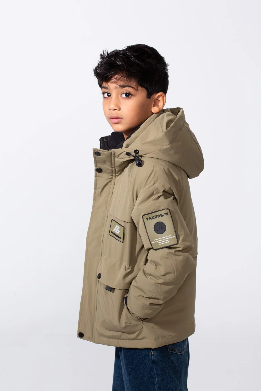 Boy's Front Pockets Waterproof Full-Zip Hooded Jacket - Image 8