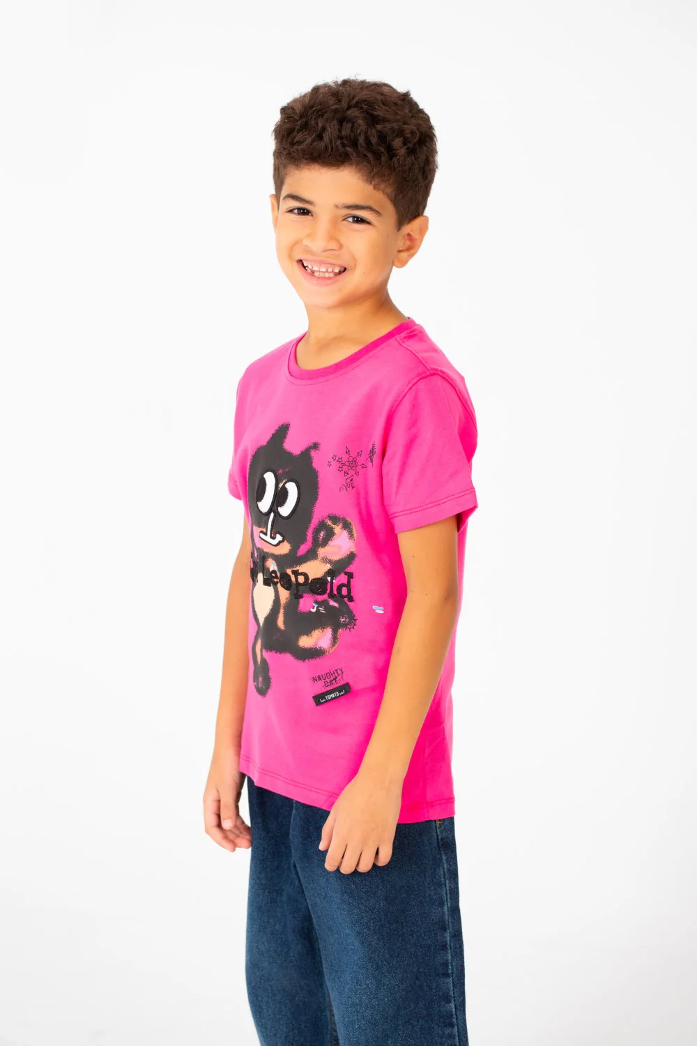 Boy's Front Print Short Sleeve T-shirt With Crew Neck - Image 7