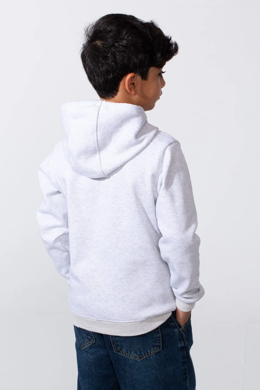 Boy's Front Text Print Slim Fit Hood Sweatshirt With Kangaroo Pocket - Image 10
