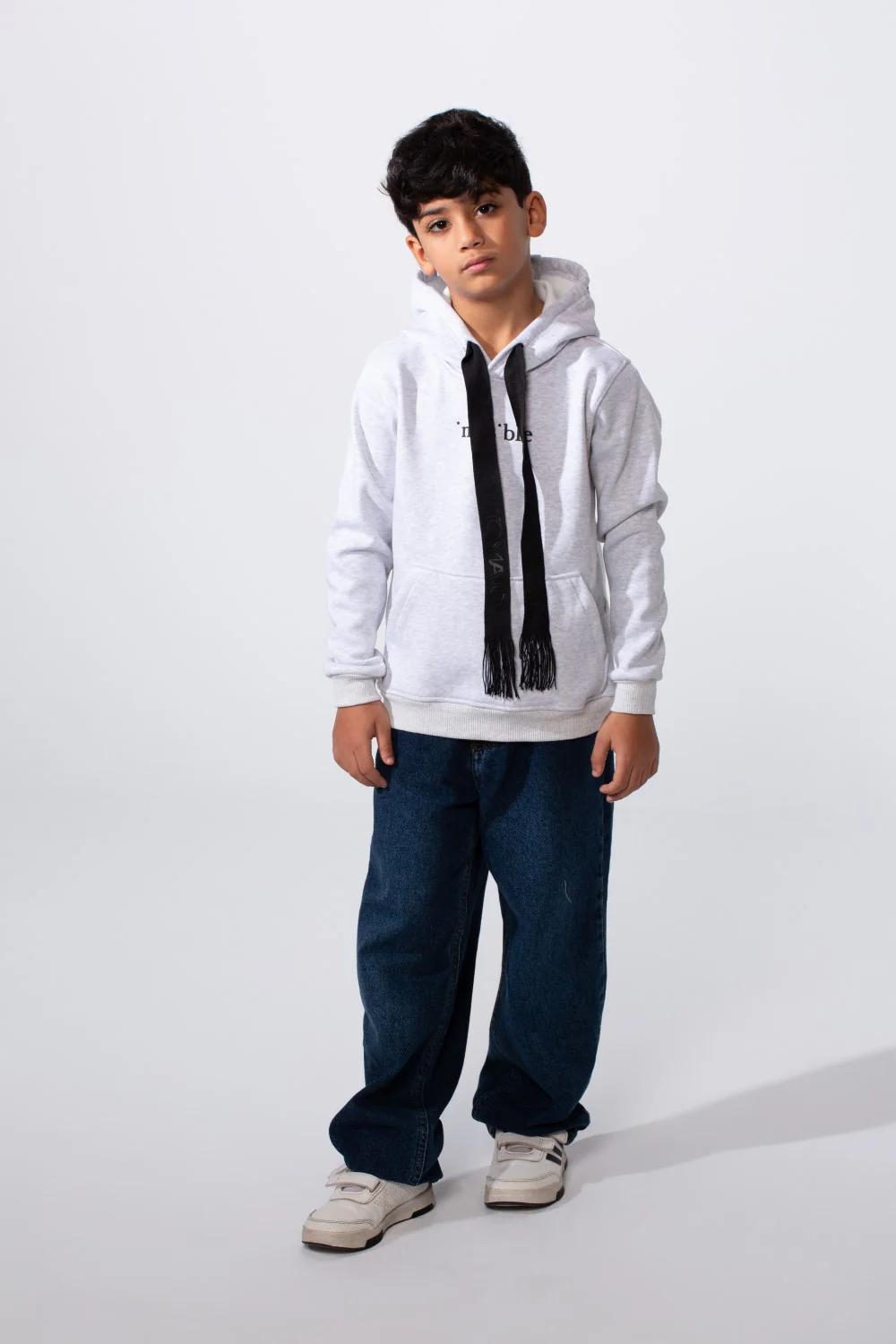 Boy's Front Text Print Slim Fit Hood Sweatshirt With Kangaroo Pocket - Image 11