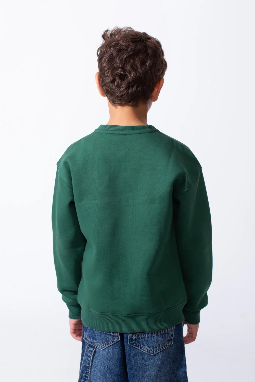 Boy's Front Yes Print Oversize Crew Neck Sweatshirt - Image 10