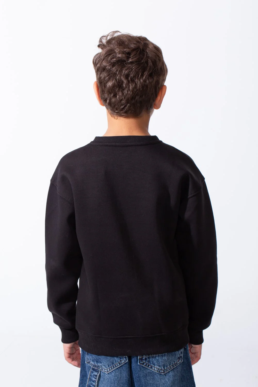 Boy's Front Yes Print Oversize Crew Neck Sweatshirt - Image 6