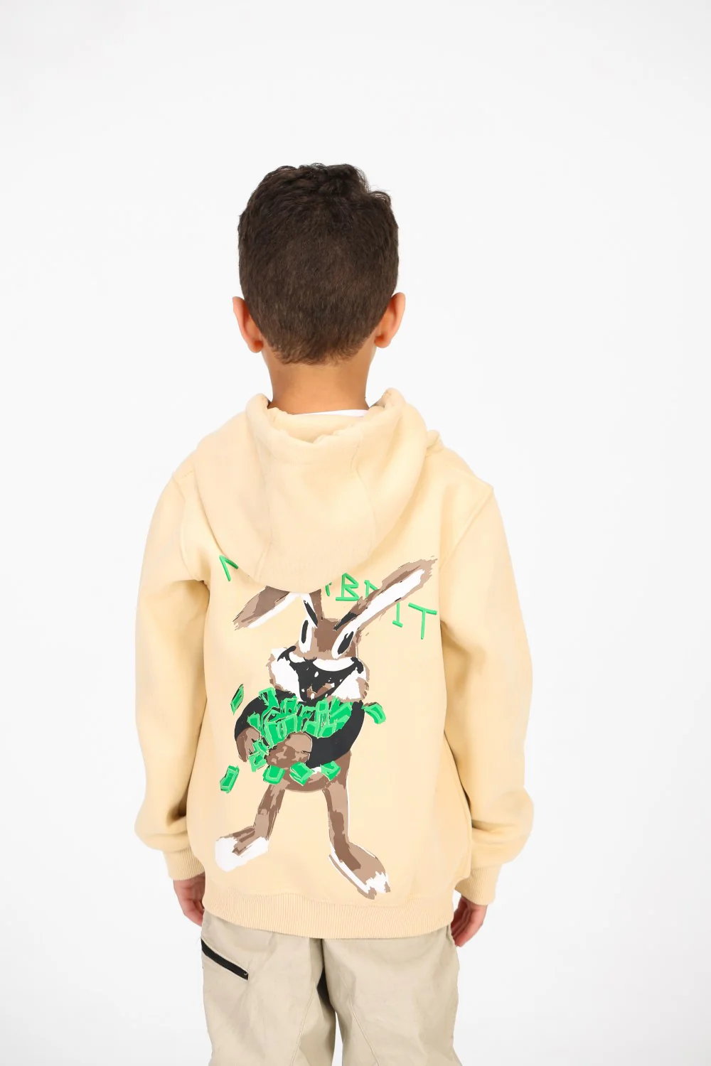 Boy's Full Zip Sweatshirt With Graphic Print On The Back - Image 2