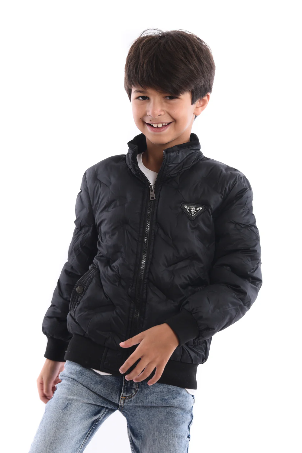 Boy's Full Zipper Casual Padded Waterproof Jacket With Side Pocket - Image 3