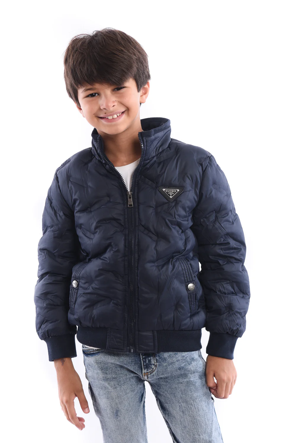 Boy's Full Zipper Casual Padded Waterproof Jacket With Side Pocket - Image 7