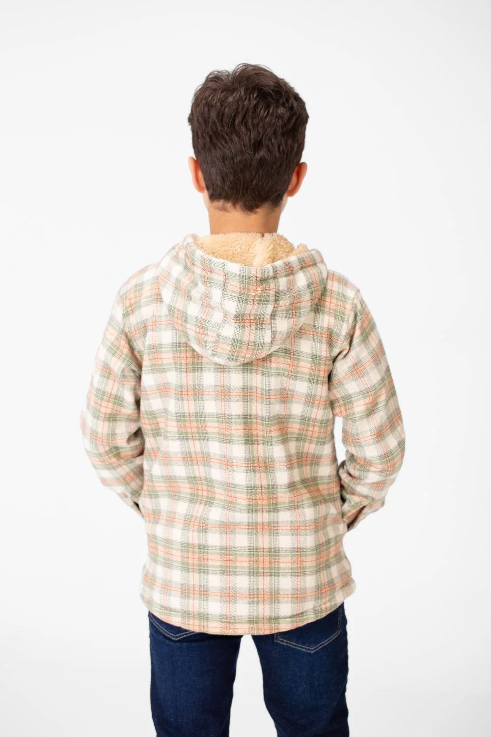 Boy's Fur Padded Hood Shirt With Full Zip - Image 2