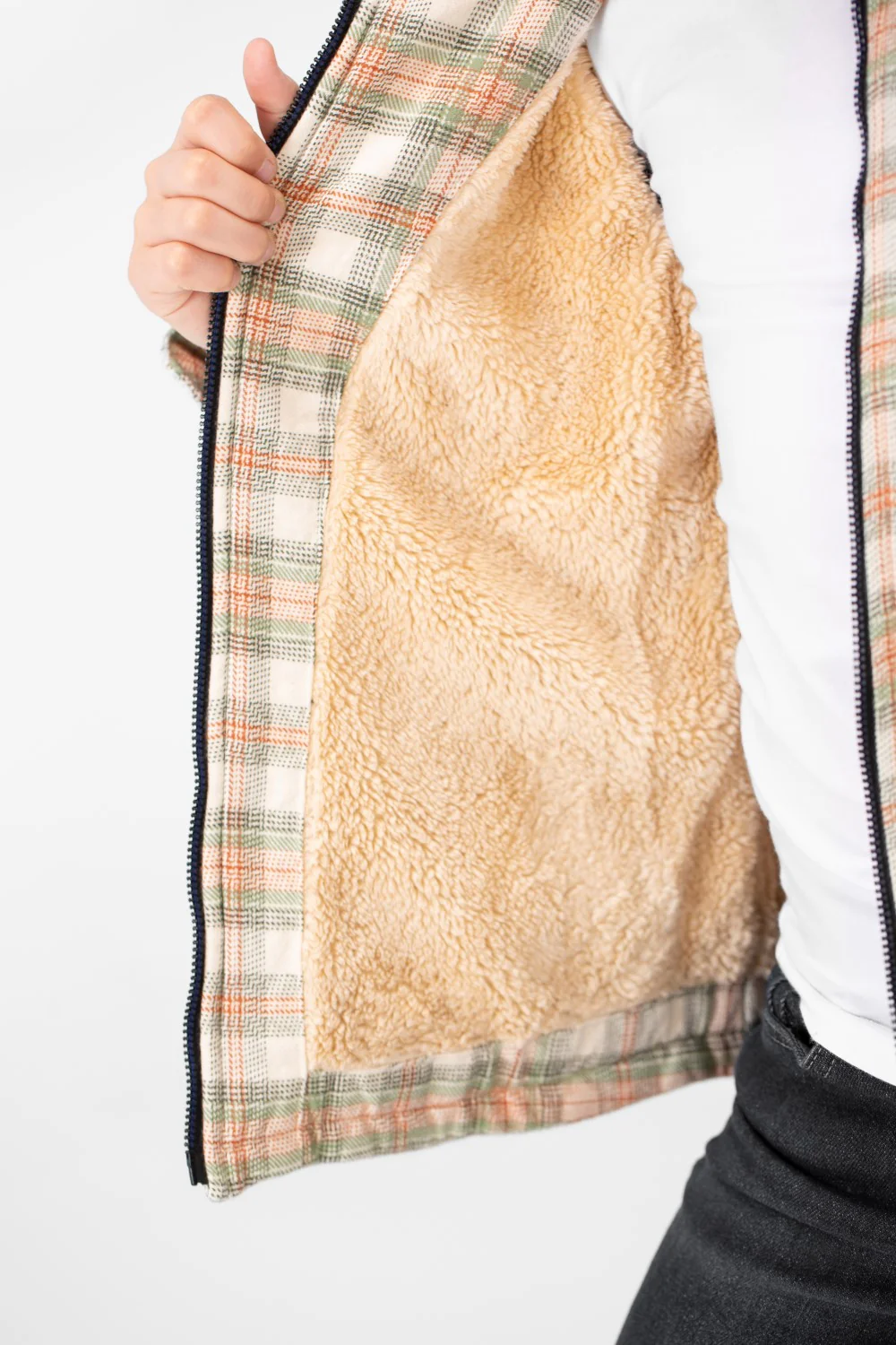 Boy's Fur Padded Hood Shirt With Full Zip - Image 3