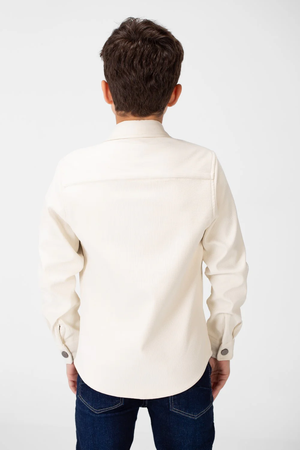 Boy's Fur Padded Shirt With Front Pockets And Long Sleeves - Image 10