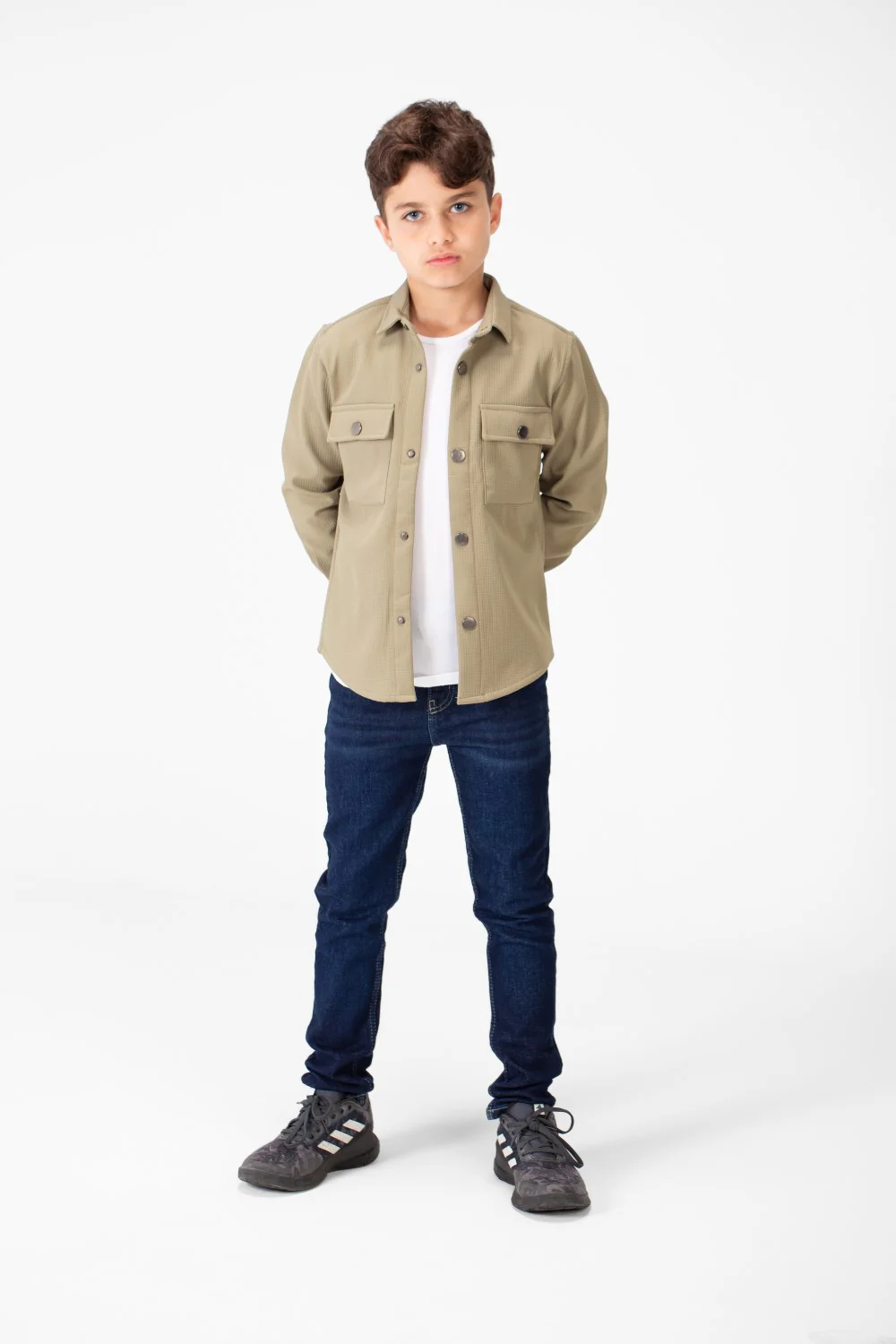 Boy's Fur Padded Shirt With Front Pockets And Long Sleeves - Image 16