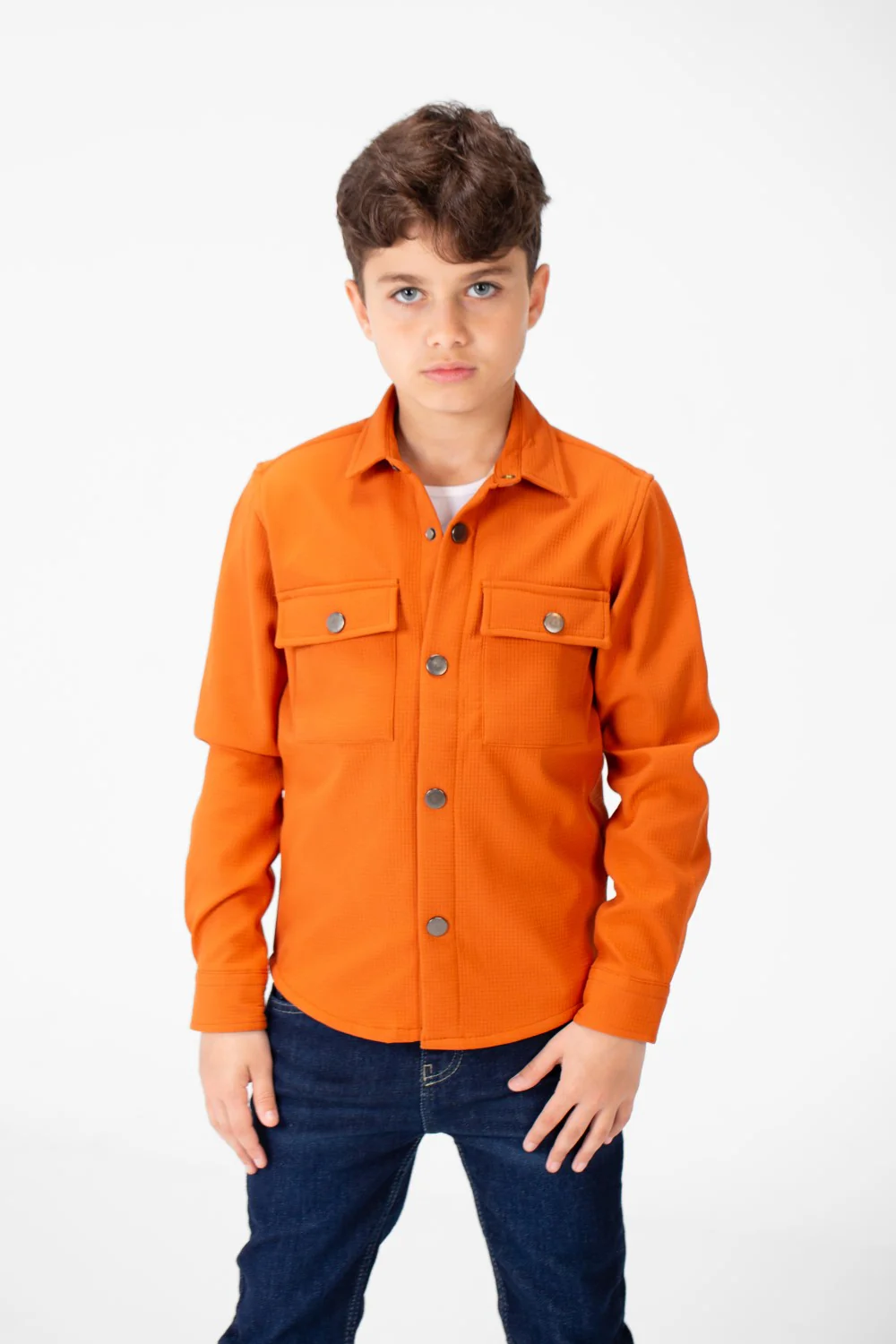 Boy's Fur Padded Shirt With Front Pockets And Long Sleeves - Image 17