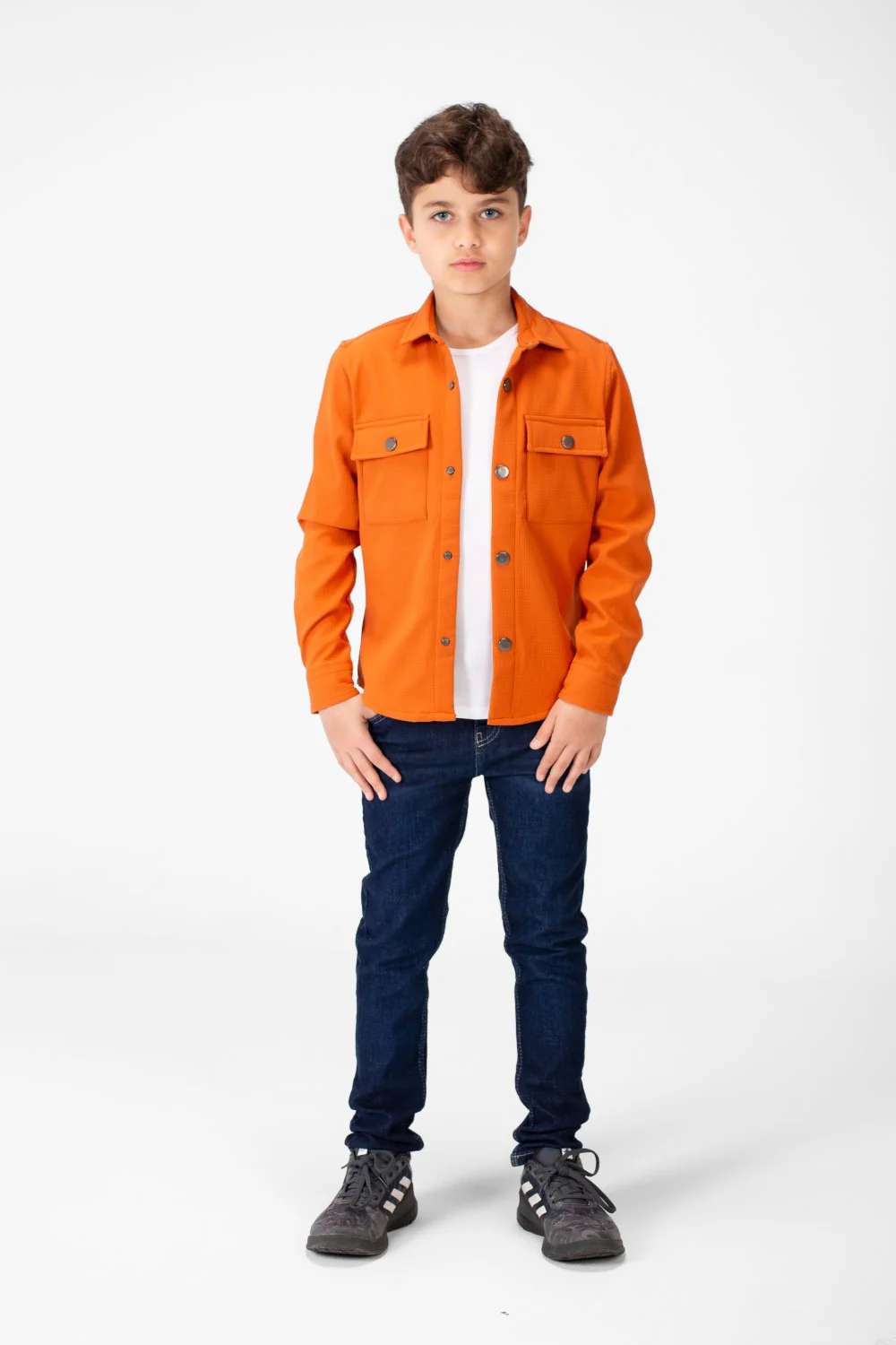 Boy's Fur Padded Shirt With Front Pockets And Long Sleeves - Image 20