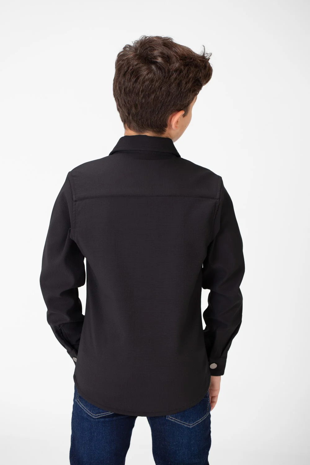 Boy's Fur Padded Shirt With Front Pockets And Long Sleeves - Image 6