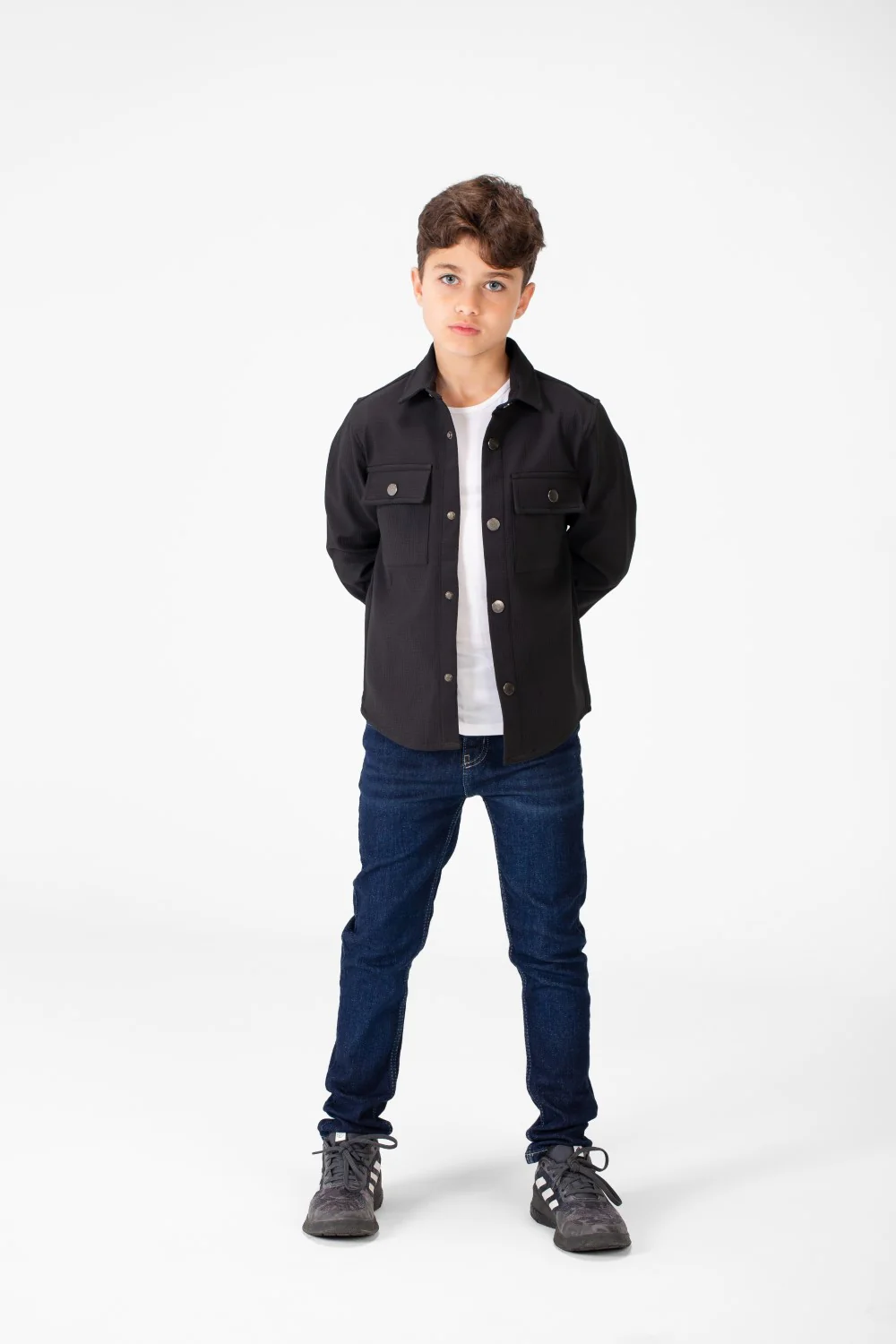 Boy's Fur Padded Shirt With Front Pockets And Long Sleeves - Image 8