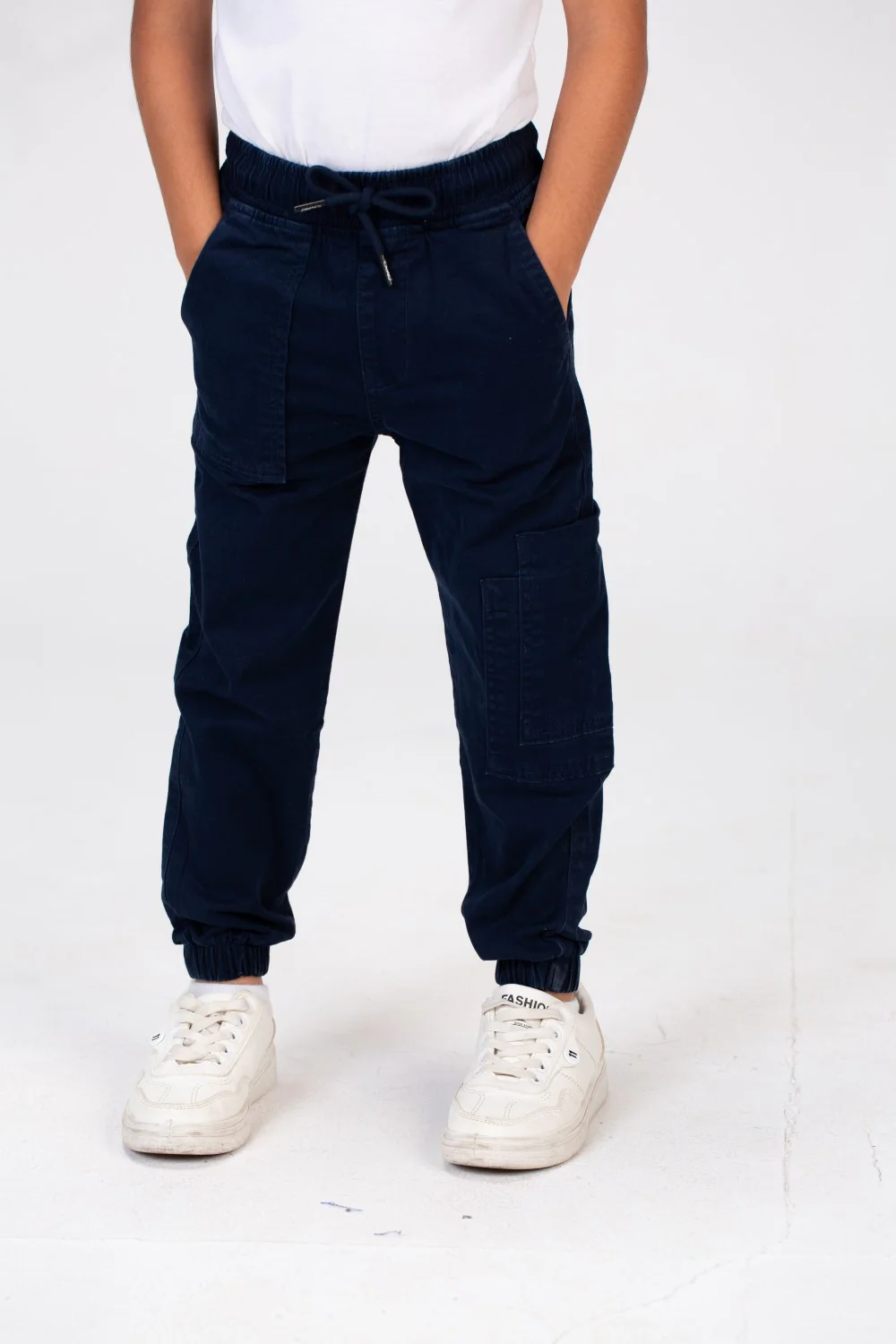 Boys Gabardine Pants With Elastic Waistband And A Distinctive Side Pocket - Image 7