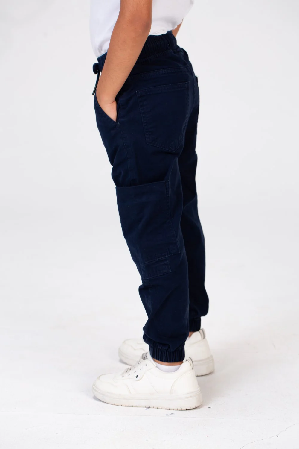 Boys Gabardine Pants With Elastic Waistband And A Distinctive Side Pocket - Image 9