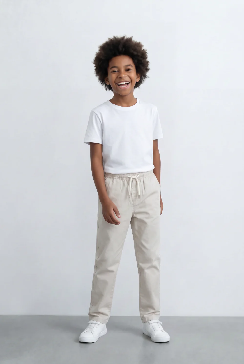 Boy's Gabardine Sherwal Cargo Pants Elastic Drawstring Waist Casual Smart Style Tomato Store - Image 11
