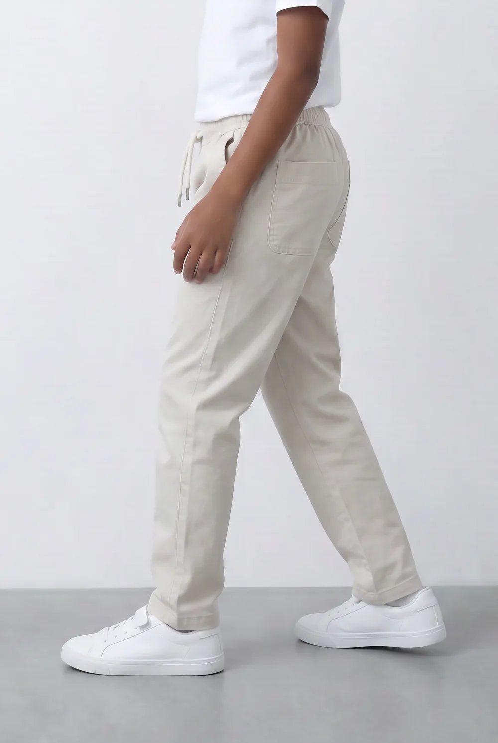 Boy's Gabardine Sherwal Cargo Pants Elastic Drawstring Waist Casual Smart Style Tomato Store - Image 12