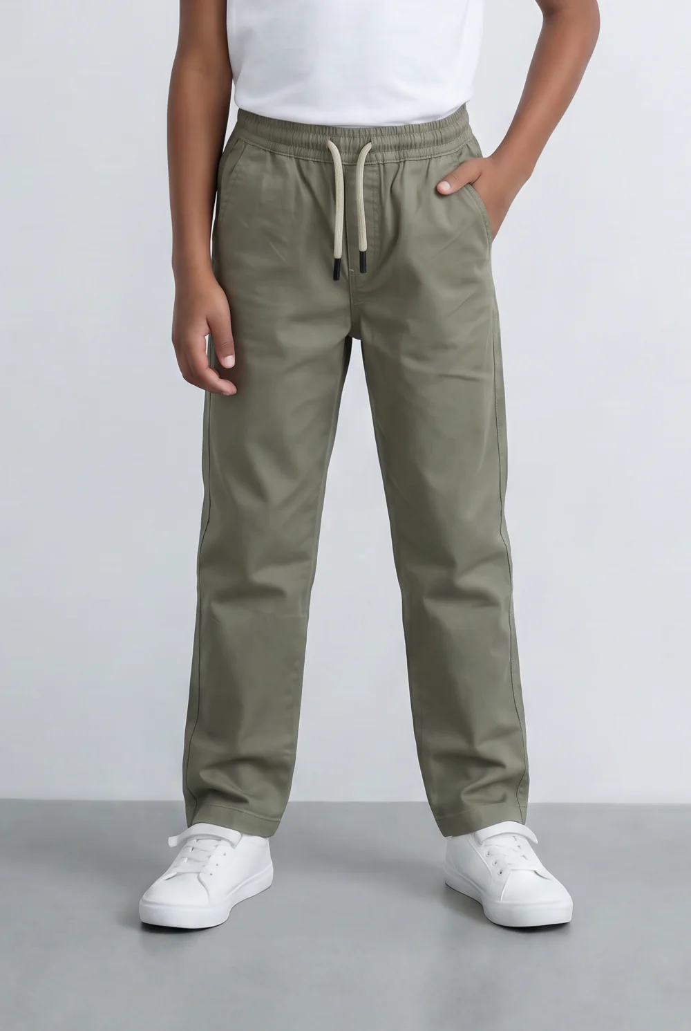Boy's Gabardine Sherwal Cargo Pants Elastic Drawstring Waist Casual Smart Style Tomato Store - Image 18