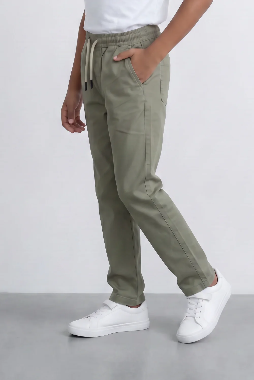 Boy's Gabardine Sherwal Cargo Pants Elastic Drawstring Waist Casual Smart Style Tomato Store - Image 19