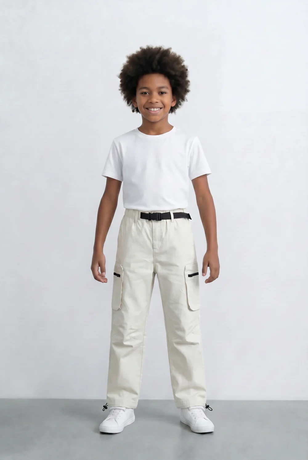Boy's Gabardine Sherwal Pants Multi-Pocket Design & Buckle Belt Casual Everyday Wear Tomato Store - Image 11