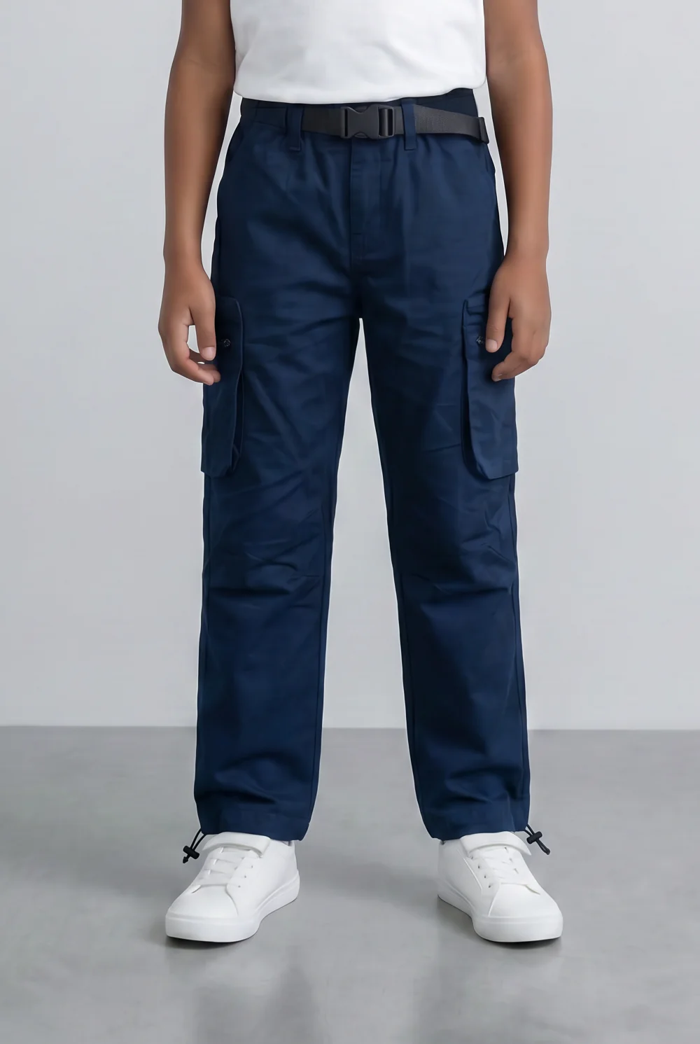 Boy's Gabardine Sherwal Pants Multi-Pocket Design & Buckle Belt Casual Everyday Wear Tomato Store - Image 13