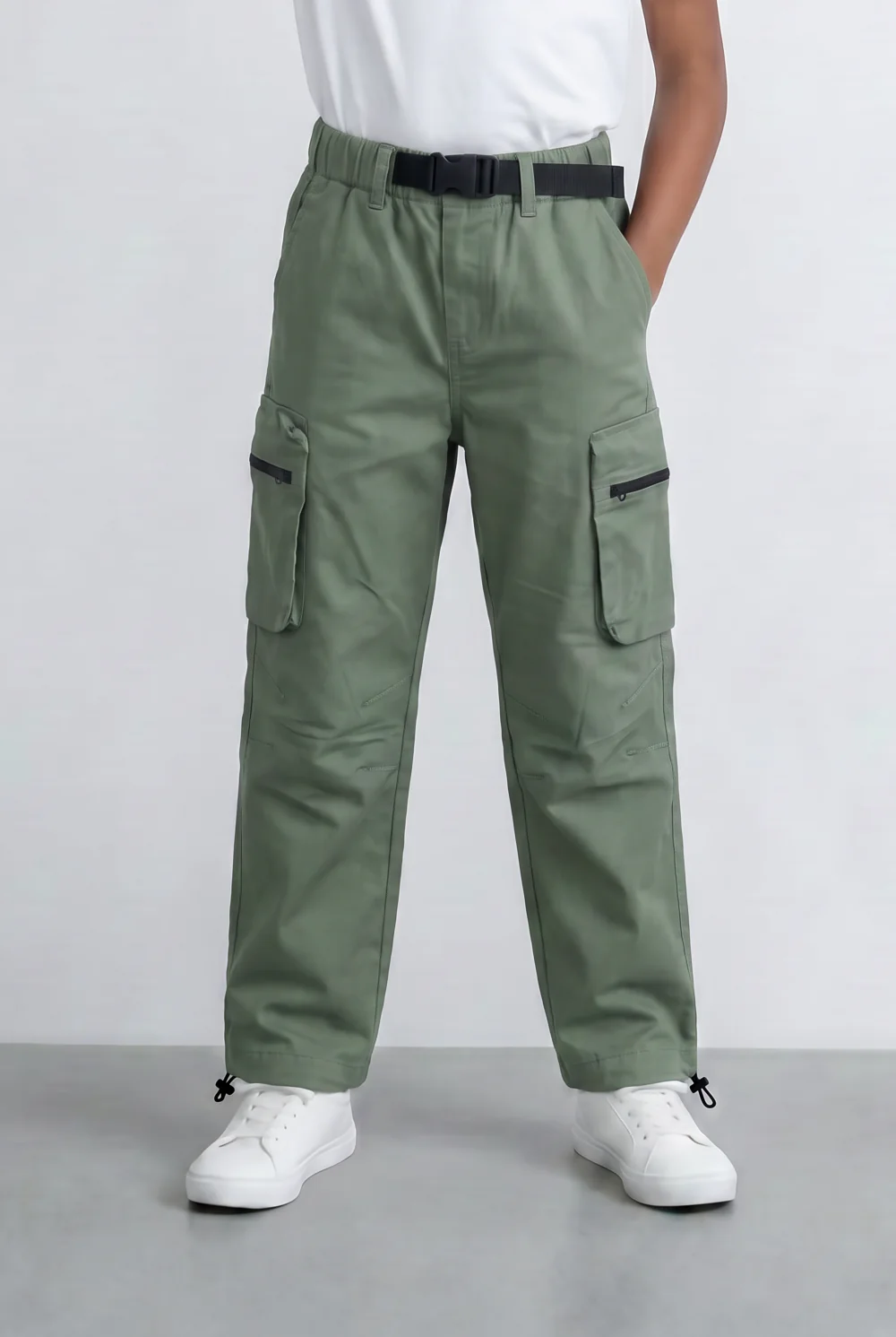 Boy's Gabardine Sherwal Pants Multi-Pocket Design & Buckle Belt Casual Everyday Wear Tomato Store - Image 17