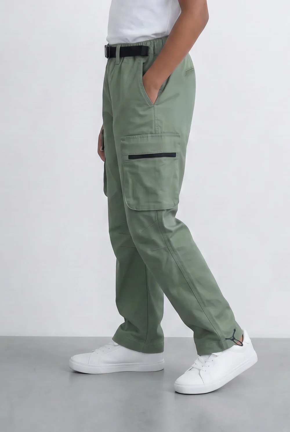 Boy's Gabardine Sherwal Pants Multi-Pocket Design & Buckle Belt Casual Everyday Wear Tomato Store - Image 20