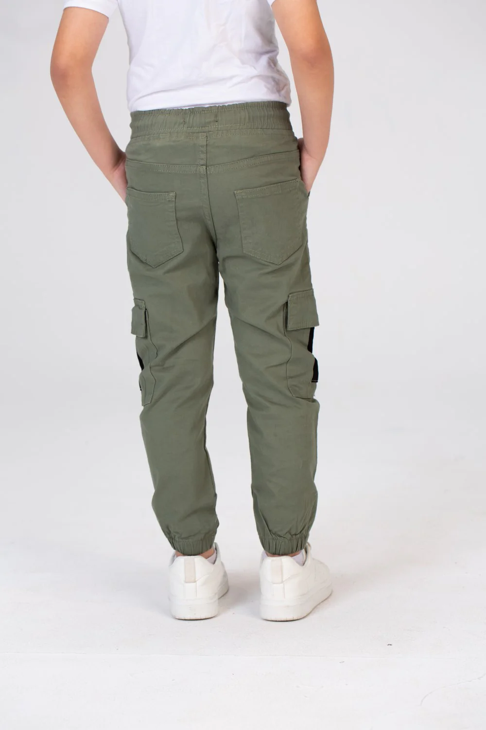 Boys Gabardine Sherwal Pants With Elastic Waist And Side Pockets - Image 11
