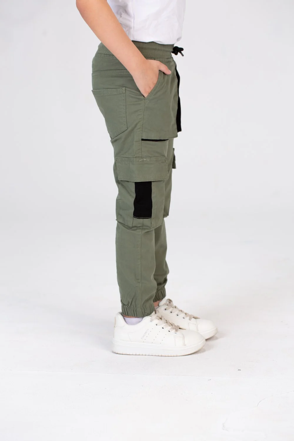 Boys Gabardine Sherwal Pants With Elastic Waist And Side Pockets - Image 12