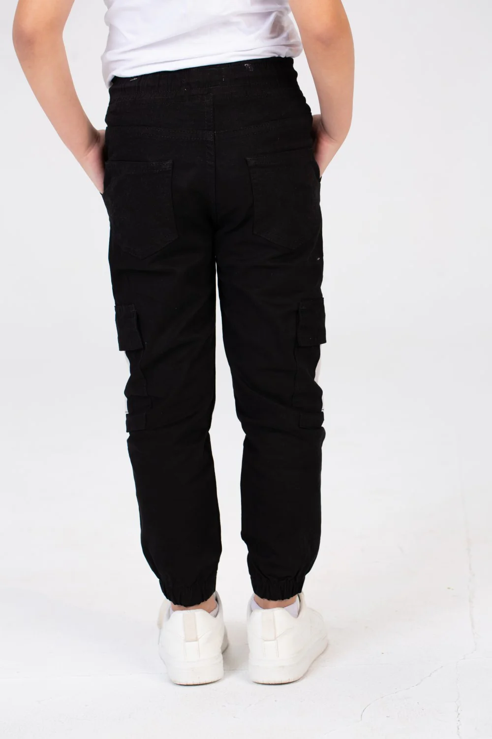 Boys Gabardine Sherwal Pants With Elastic Waist And Side Pockets - Image 5