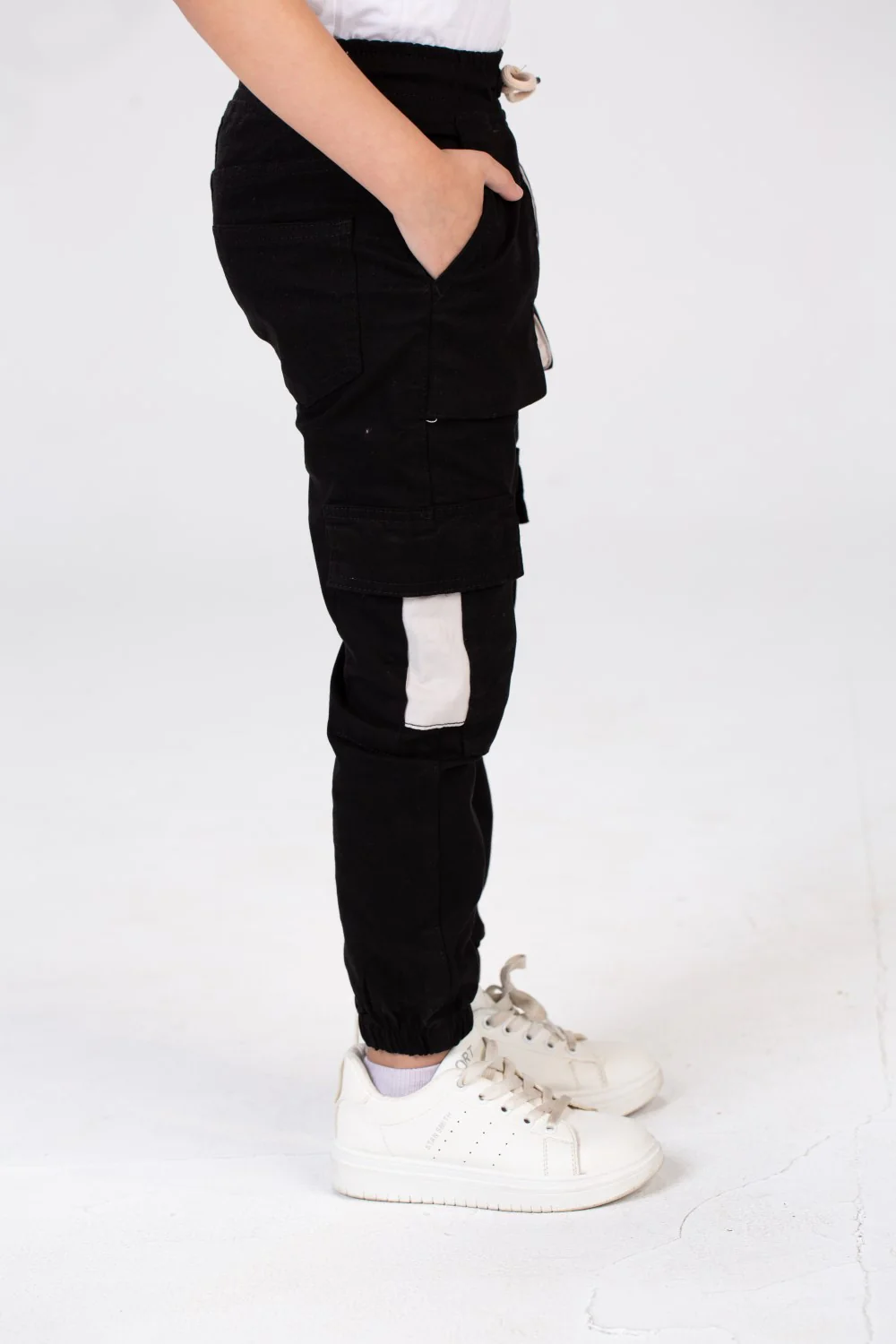 Boys Gabardine Sherwal Pants With Elastic Waist And Side Pockets - Image 6