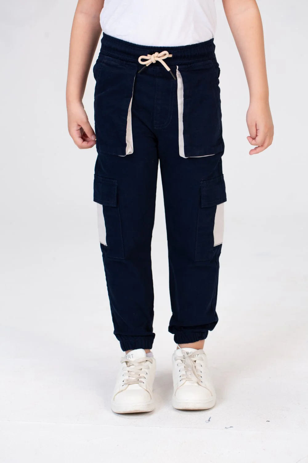 Boys Gabardine Sherwal Pants With Elastic Waist And Side Pockets - Image 7