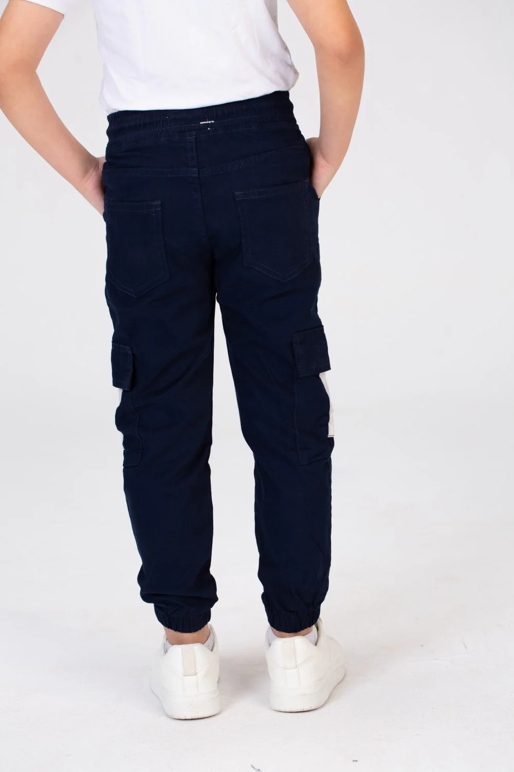 Boys Gabardine Sherwal Pants With Elastic Waist And Side Pockets - Image 8