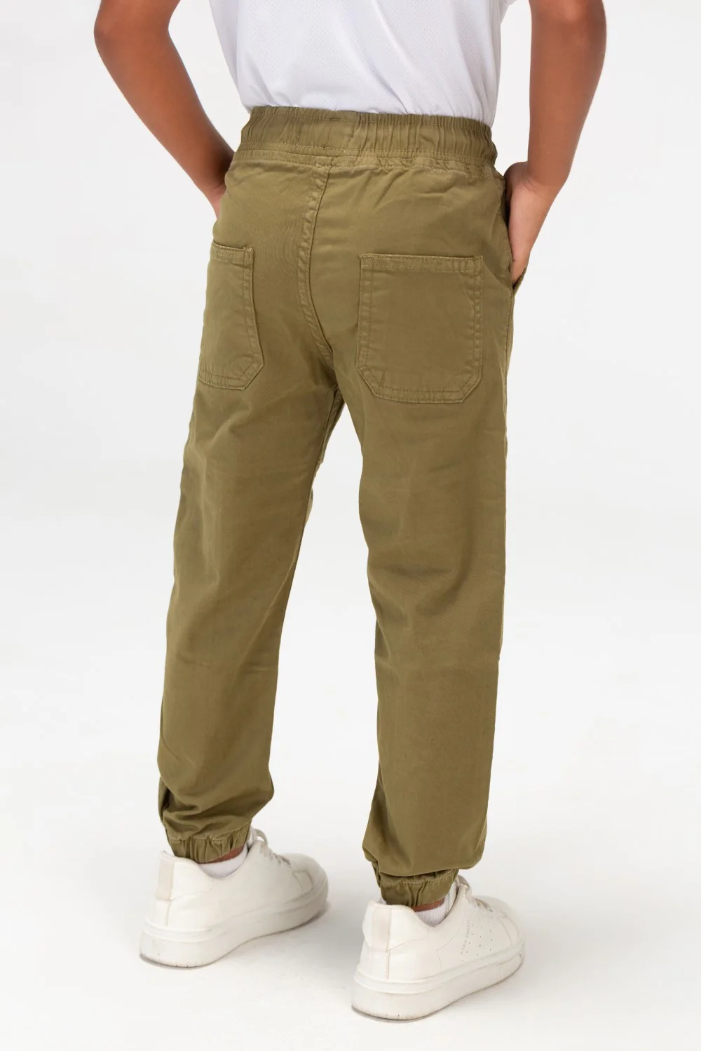 Boys Gabardine Sherwal Trousers With Elastic Waistband And Tomato Print On The Front - Image 17