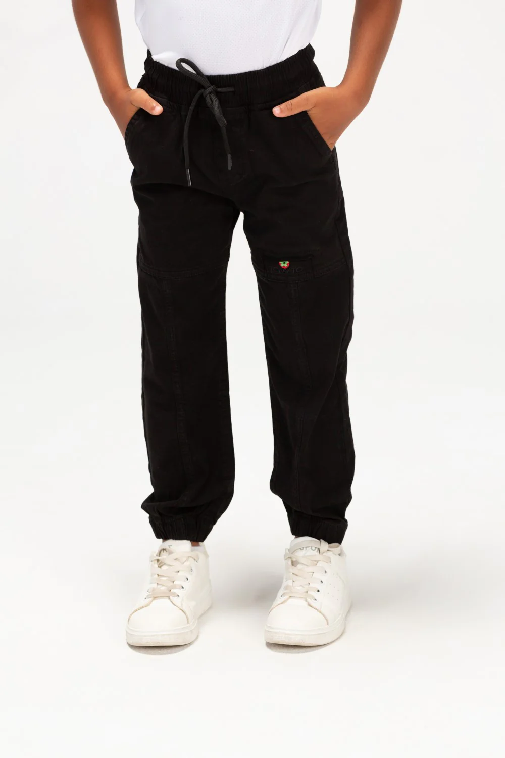 Boys Gabardine Sherwal Trousers With Elastic Waistband And Tomato Print On The Front - Image 4