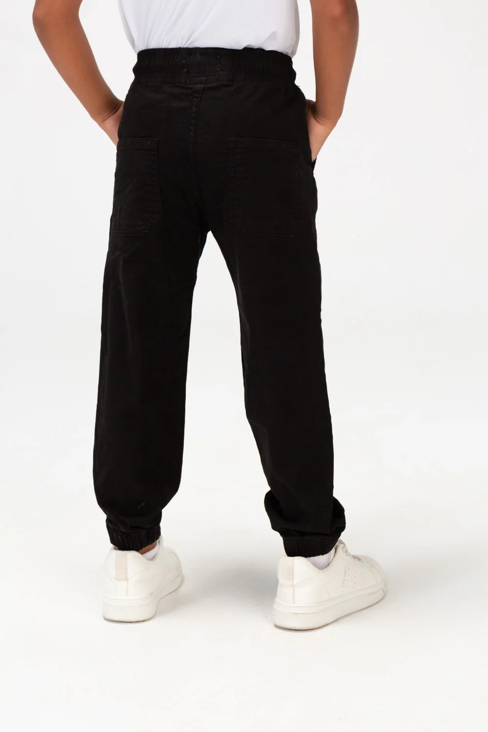 Boys Gabardine Sherwal Trousers With Elastic Waistband And Tomato Print On The Front - Image 5