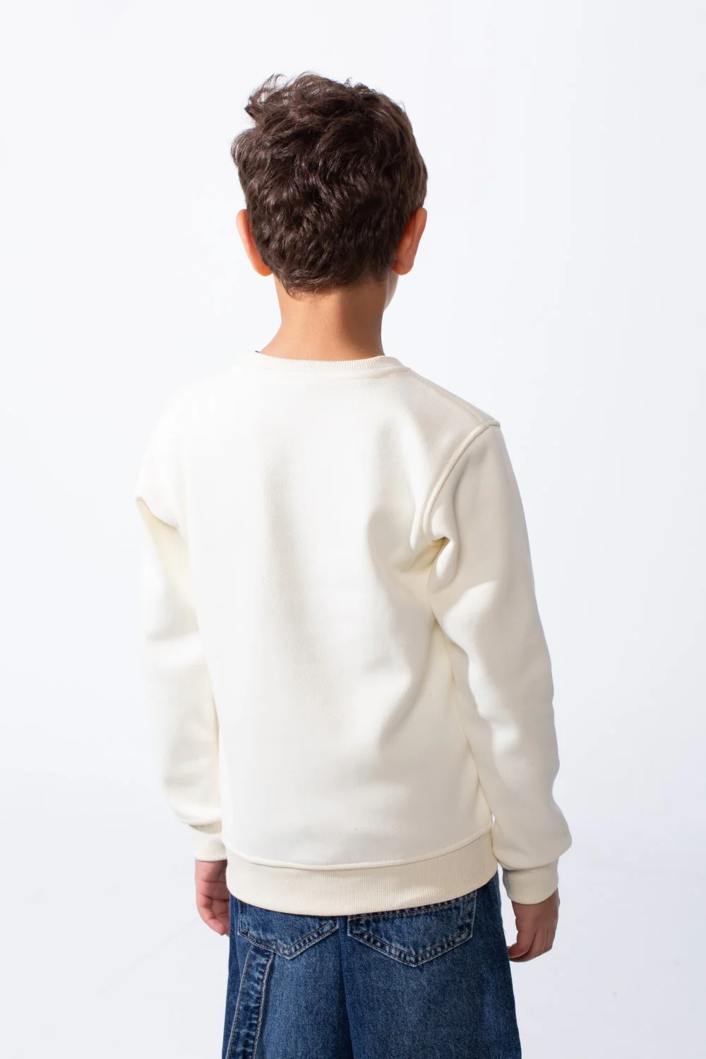 Boy's Good Mood Front Print Crew Neck Slim Fit Sweatshirt - Image 2