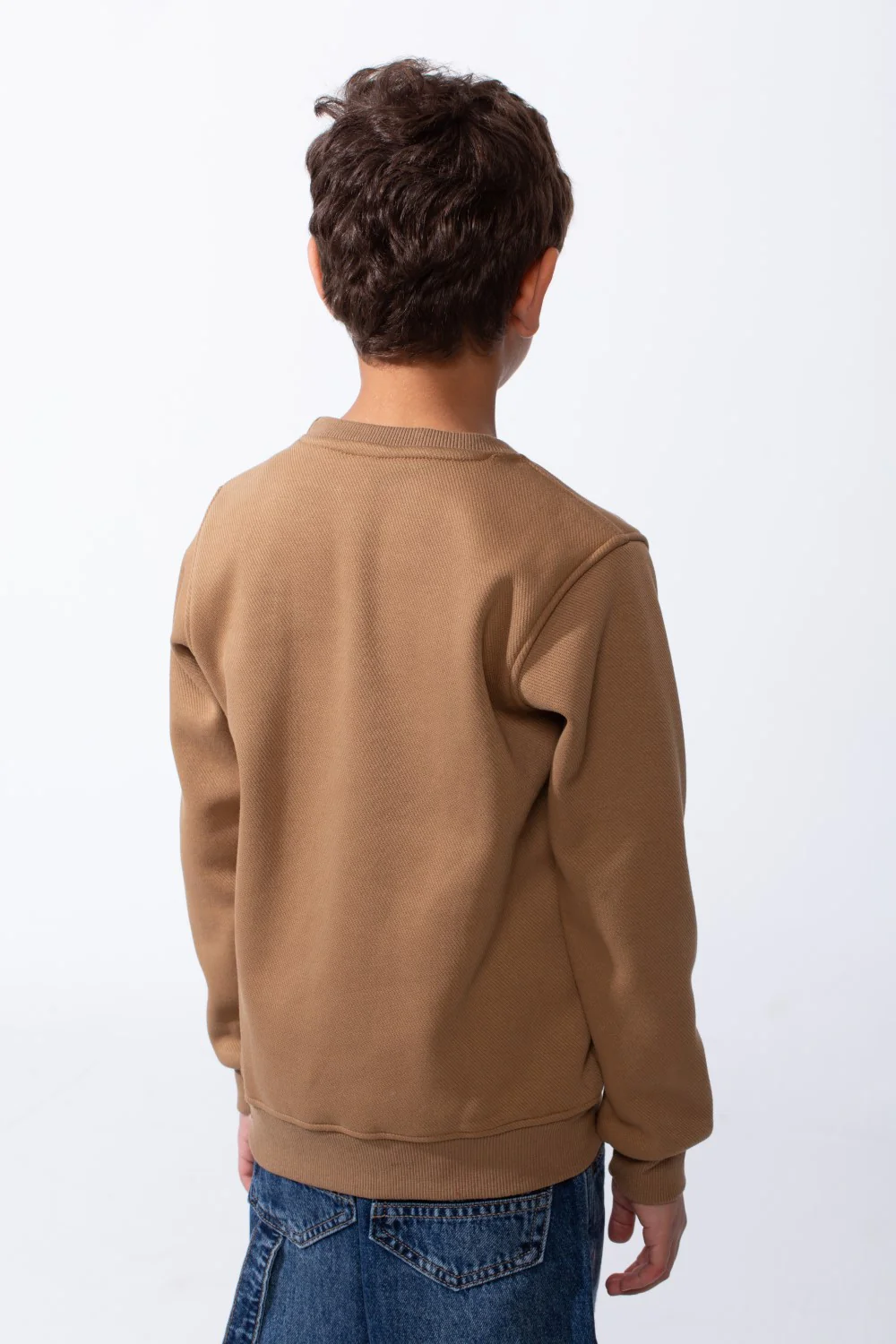 Boy's Good Mood Front Print Crew Neck Slim Fit Sweatshirt - Image 6