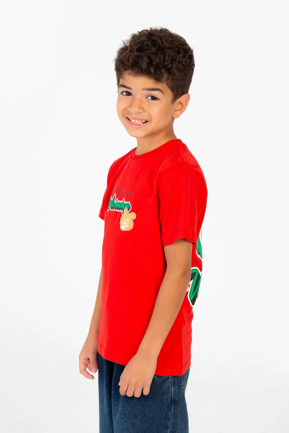 Boy's Graphic Print Crew Neck Half Sleeve T-Shirt-1 - Image 7